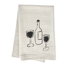 Load image into Gallery viewer, Cotton Tea Towel | Wine + Glasses
