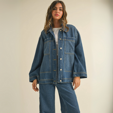 Load image into Gallery viewer, Tied On the Side Denim Jacket
