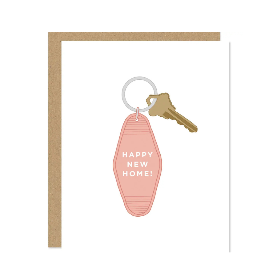 Motel Keychain Happy New Home Card