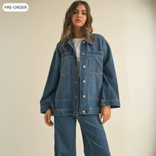 Load image into Gallery viewer, Tied On the Side Denim Jacket
