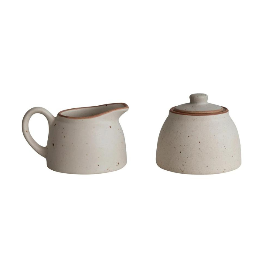 Stoneware Creamer + Sugar Jar | Set of 2