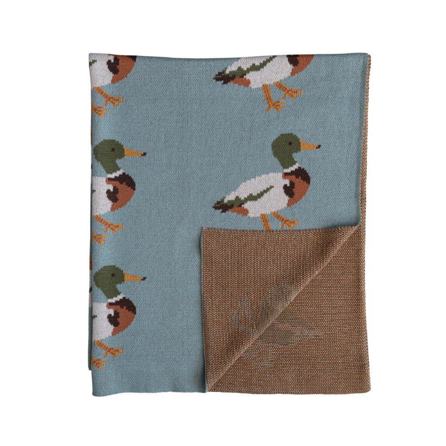 Cotton Knit Baby Blanket | Ducks