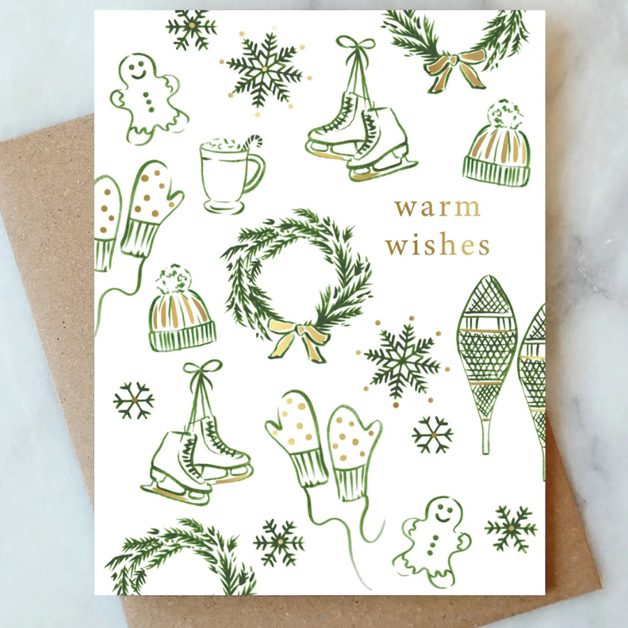Snowflakes + Skates Holiday Card