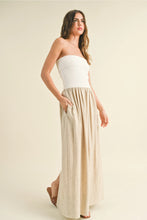 Load image into Gallery viewer, Linen + Ribbed Combo Dress | Ivory
