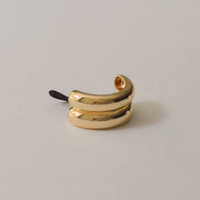 Load image into Gallery viewer, Wide Double Arch Metal Ponytail Hair Tie | Gold
