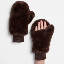 Load image into Gallery viewer, Faux Fur Mittens | Chocolate
