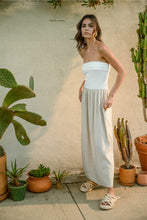 Load image into Gallery viewer, Linen + Ribbed Combo Dress | Ivory
