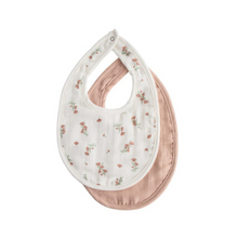 Load image into Gallery viewer, Muslin Bib | Pack of 2 | Blush/Floral
