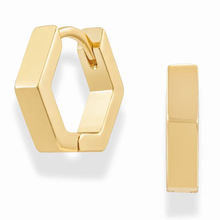 Load image into Gallery viewer, Ari Hexagon Huggies
