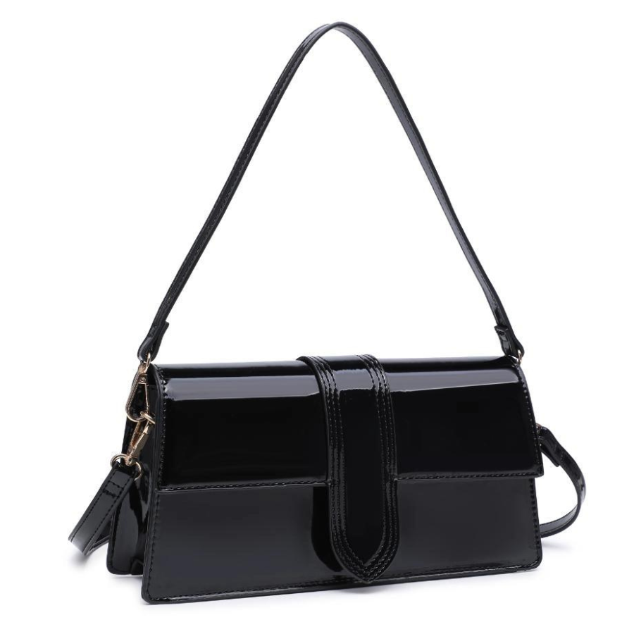 Violet Patent Crossbody | Black