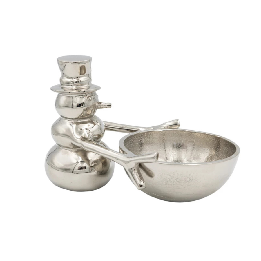 Snowman Holding Bowl