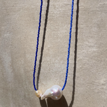 Load image into Gallery viewer, Baroque Pearl Necklace | Cobalt Blue + Indigo
