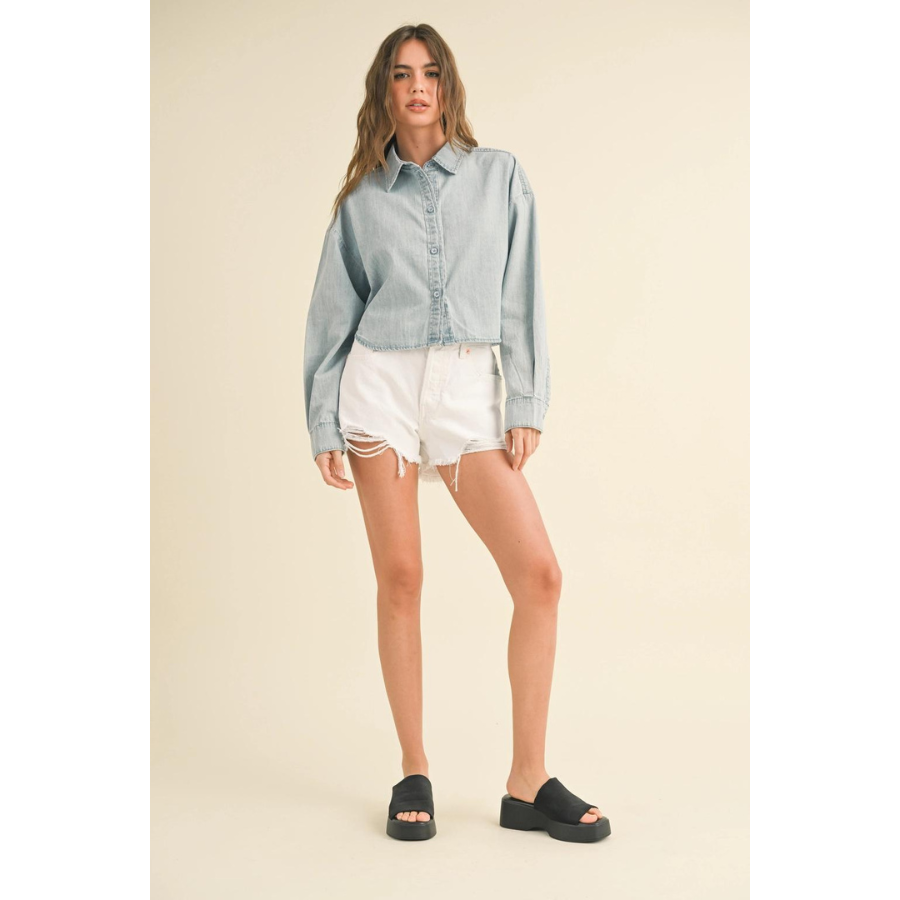 PRE-ORDER: Cropped Denim Shirt