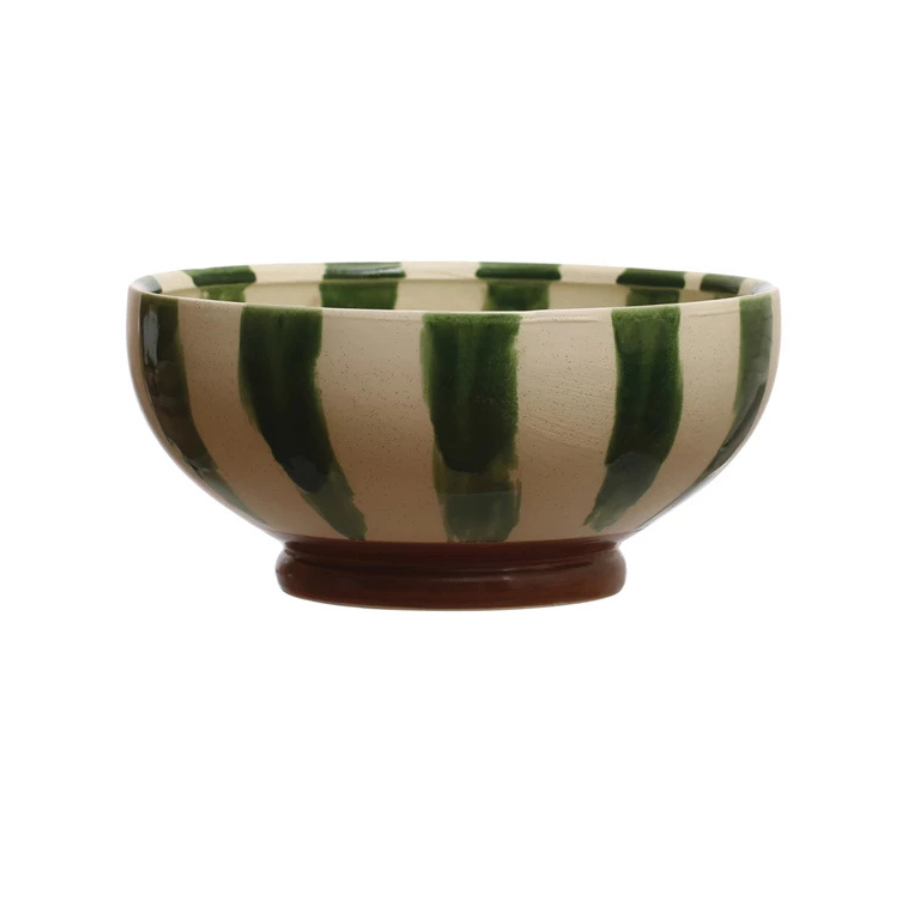 Stripe Stoneware Bowl