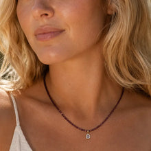 Load image into Gallery viewer, Smoky Burgundy Bezel Necklace
