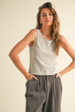 Load image into Gallery viewer, Pointelle Mini Ruffle Top | Grey
