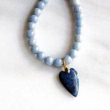 Load image into Gallery viewer, Denim Heart Beaded Necklace
