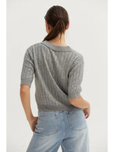 Load image into Gallery viewer, Saman Pointelle Polo Top
