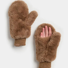 Load image into Gallery viewer, Faux Fur Mittens | Taupe
