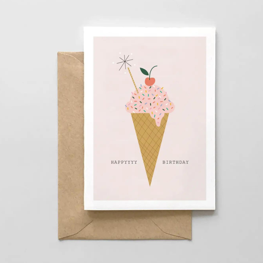 Happy Birthday Ice Cream Cone Card