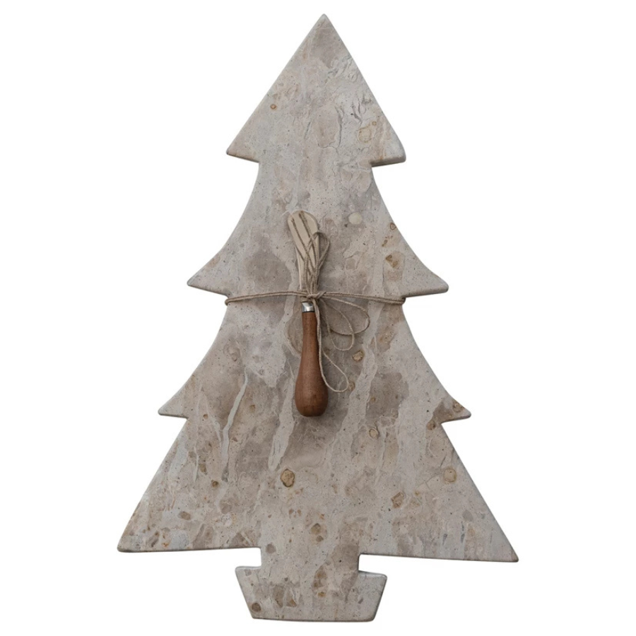 Marble Tree Board w/Knife
