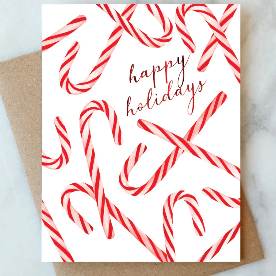 Candy Canes Greetings Card