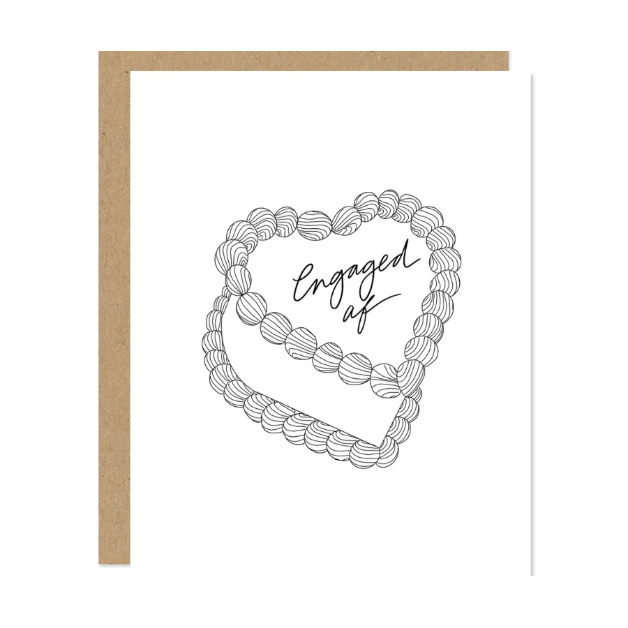 Engaged AF Cake Card