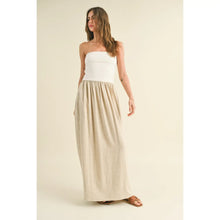 Load image into Gallery viewer, Linen + Ribbed Combo Dress | Ivory
