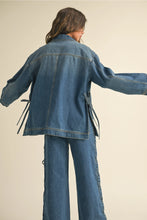 Load image into Gallery viewer, Tied On the Side Denim Jacket
