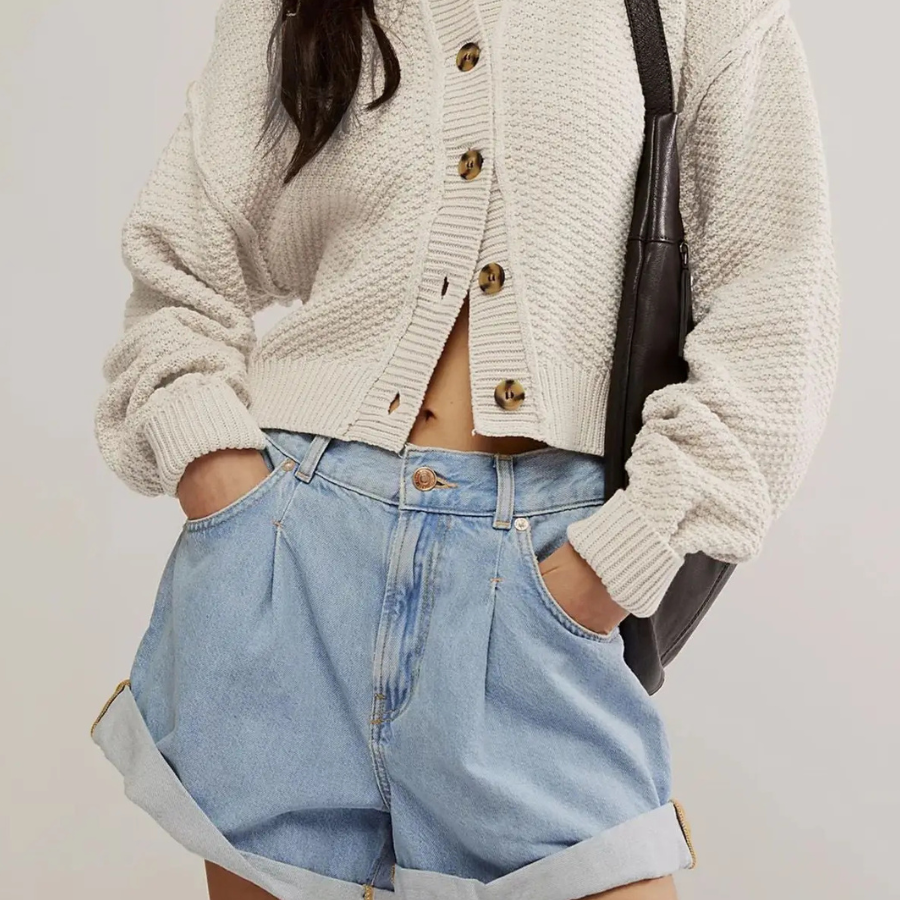 Loose Button Knit Crdigan | Apricot