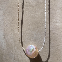 Load image into Gallery viewer, Peach Coin Pearl Necklace | White + Beige
