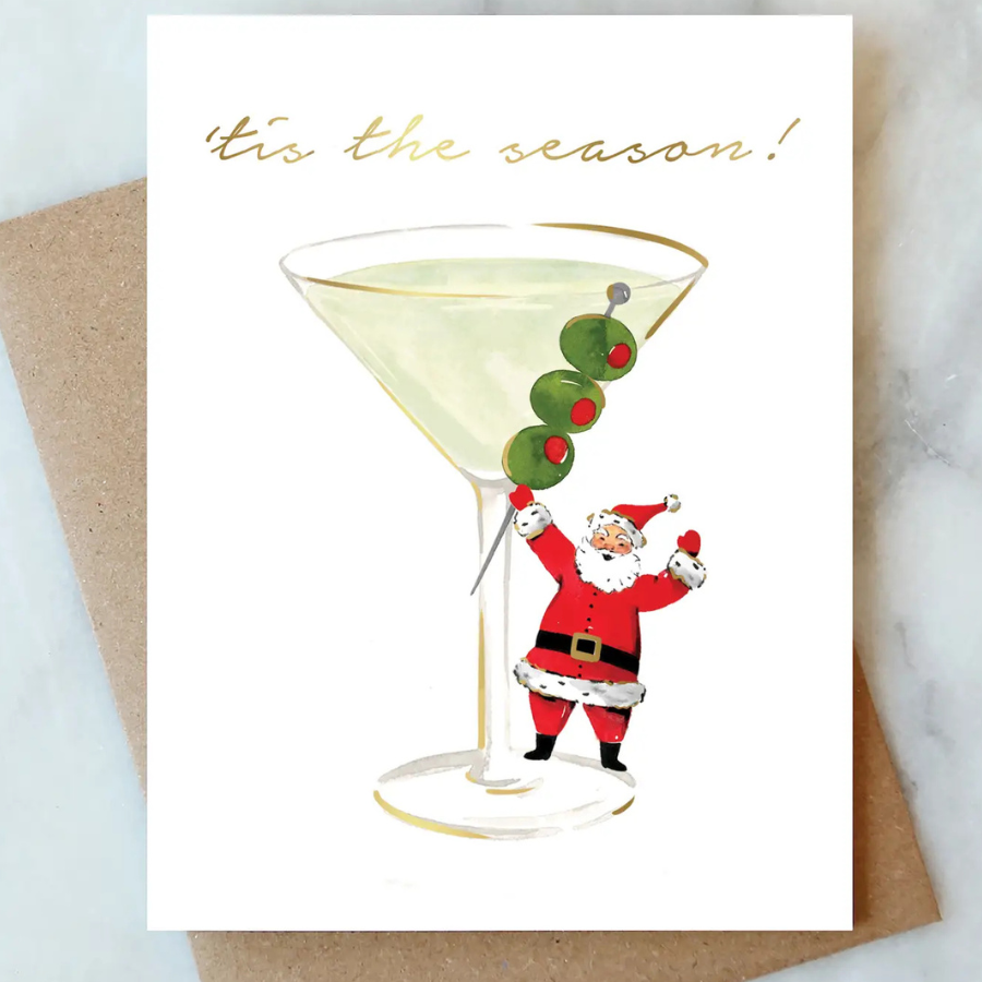 Santa Martini Holiday Card