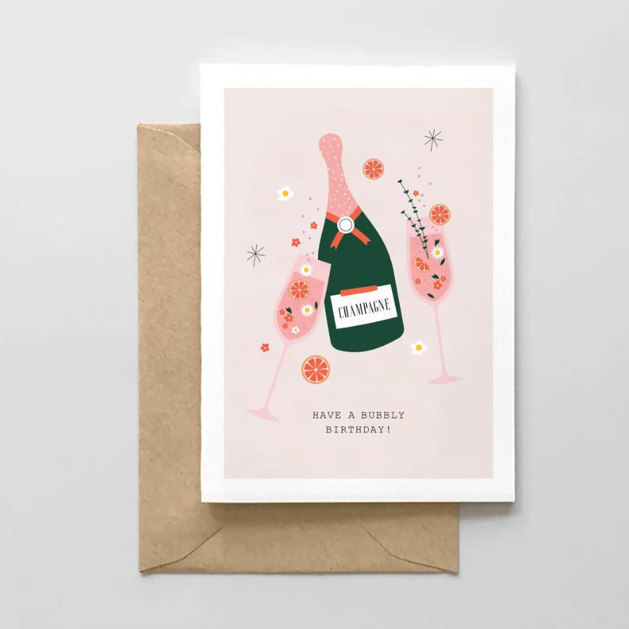 Have A Bubbly Birthday! Champagne Mimosa Design Card