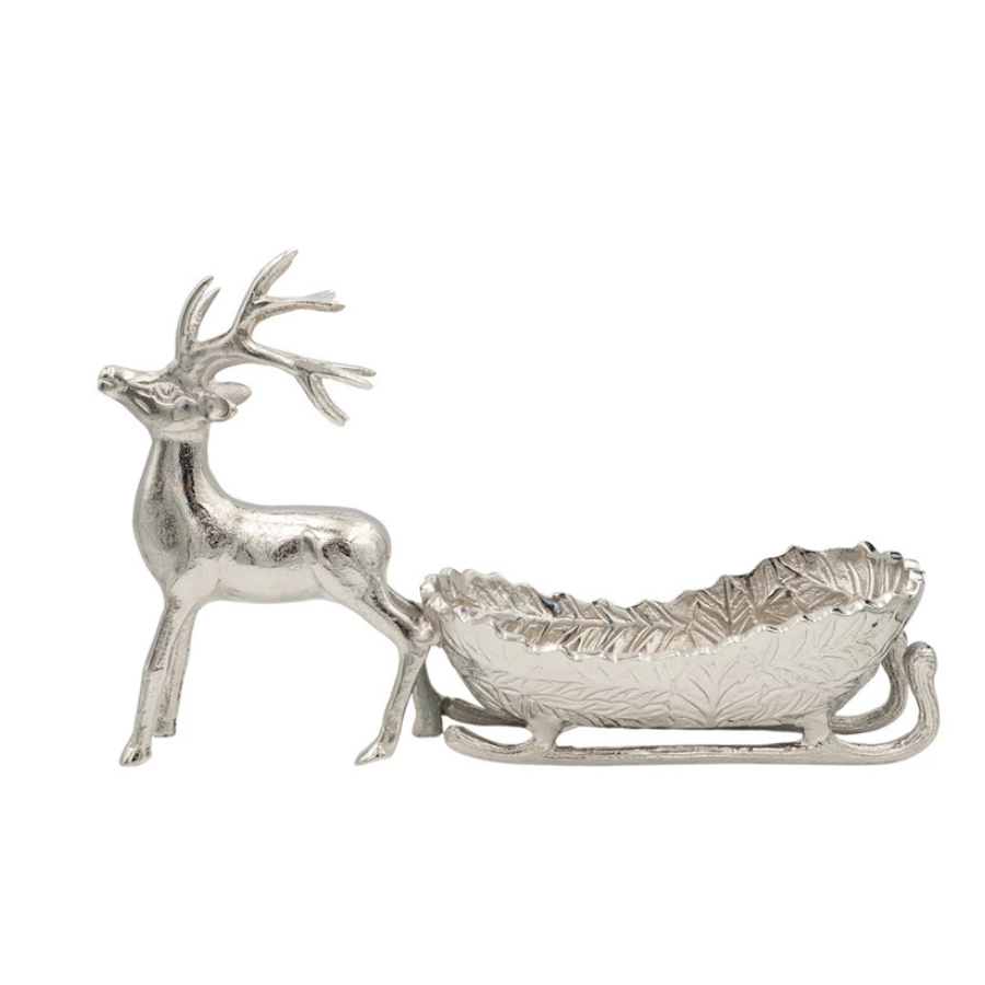 Reindeer w/Sleigh Shaped Dish