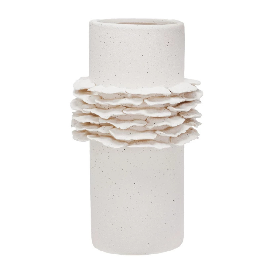 Ruffled Stoneware Vase