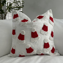 Load image into Gallery viewer, Hand Knit Santa Hat Pillow Cover
