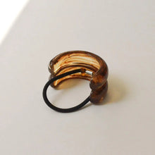 Load image into Gallery viewer, Wide Double Arch Resin Ponytail Hair Tie | Brown
