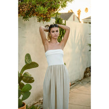 Load image into Gallery viewer, Linen + Ribbed Combo Dress | Ivory
