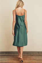 Load image into Gallery viewer, Emory Satin Slip Dress | Pine
