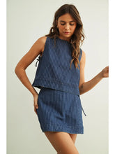 Load image into Gallery viewer, Pinstripe Denim Skort
