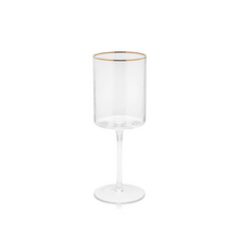 Load image into Gallery viewer, Gold Rim Wine Glass
