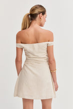 Load image into Gallery viewer, Off Shoulder Mini Dress | Oatmeal
