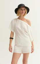 Load image into Gallery viewer, Elena Linen Blend One Shoulder Top
