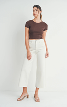 Load image into Gallery viewer, Scissor Cut Wide Leg Denim | Almond
