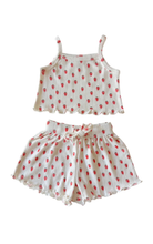 Load image into Gallery viewer, Organic Pointelle Summer Set | White Strawberry
