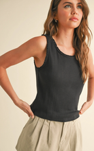 Load image into Gallery viewer, Pointelle Mini Ruffle Top | Black
