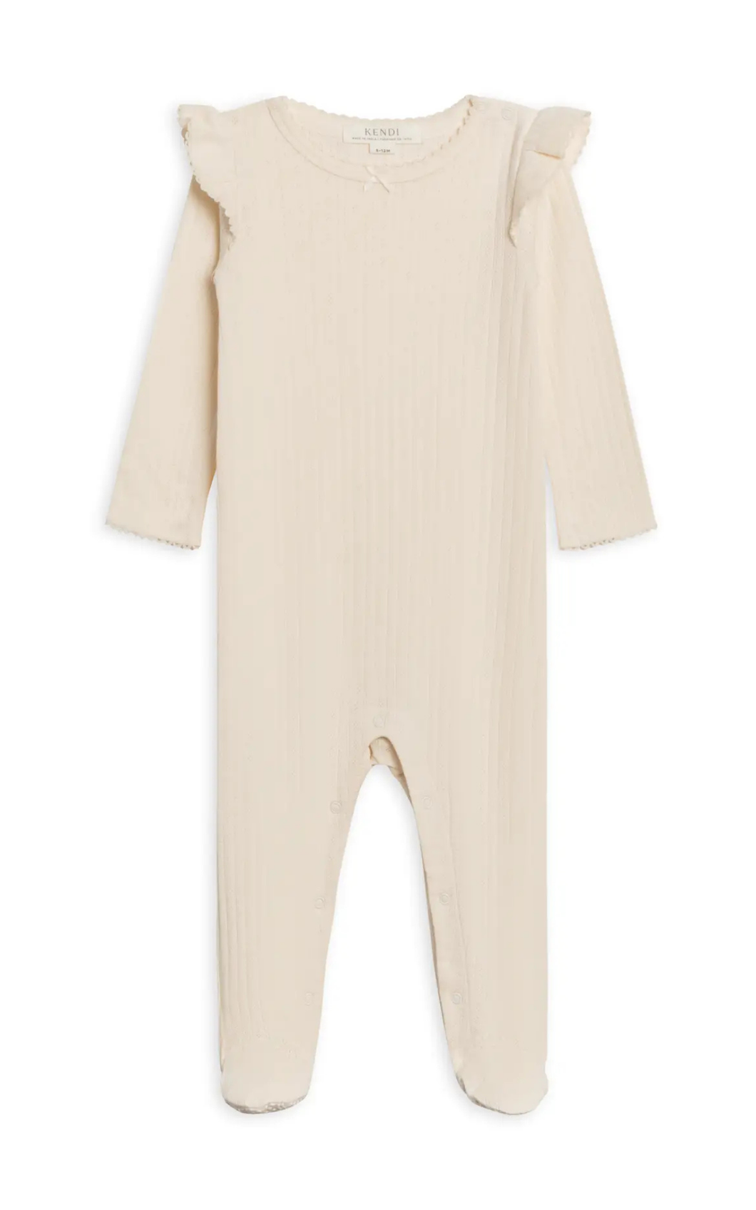 Addy Pointelle Footed Romper | Ivory