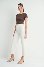 Load image into Gallery viewer, Scissor Cut Wide Leg Denim | Almond
