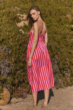 Load image into Gallery viewer, Stripe Sleeveless Maxi Dress | Red Pink
