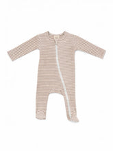 Load image into Gallery viewer, Pointelle 2-Way Romper | Tan Stripe

